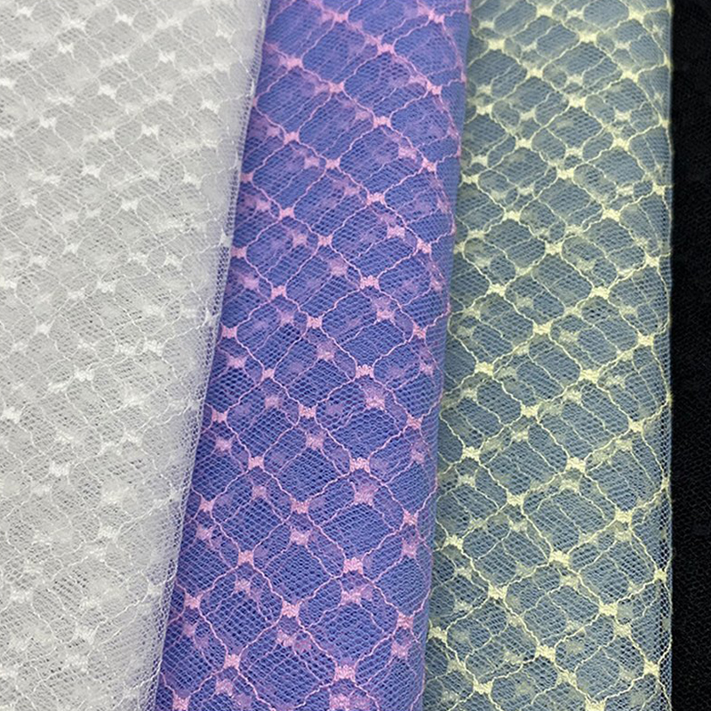 Lace Fabric Geometric Diamond Nylon Warp Knit for Women's Wear Wholesa 10